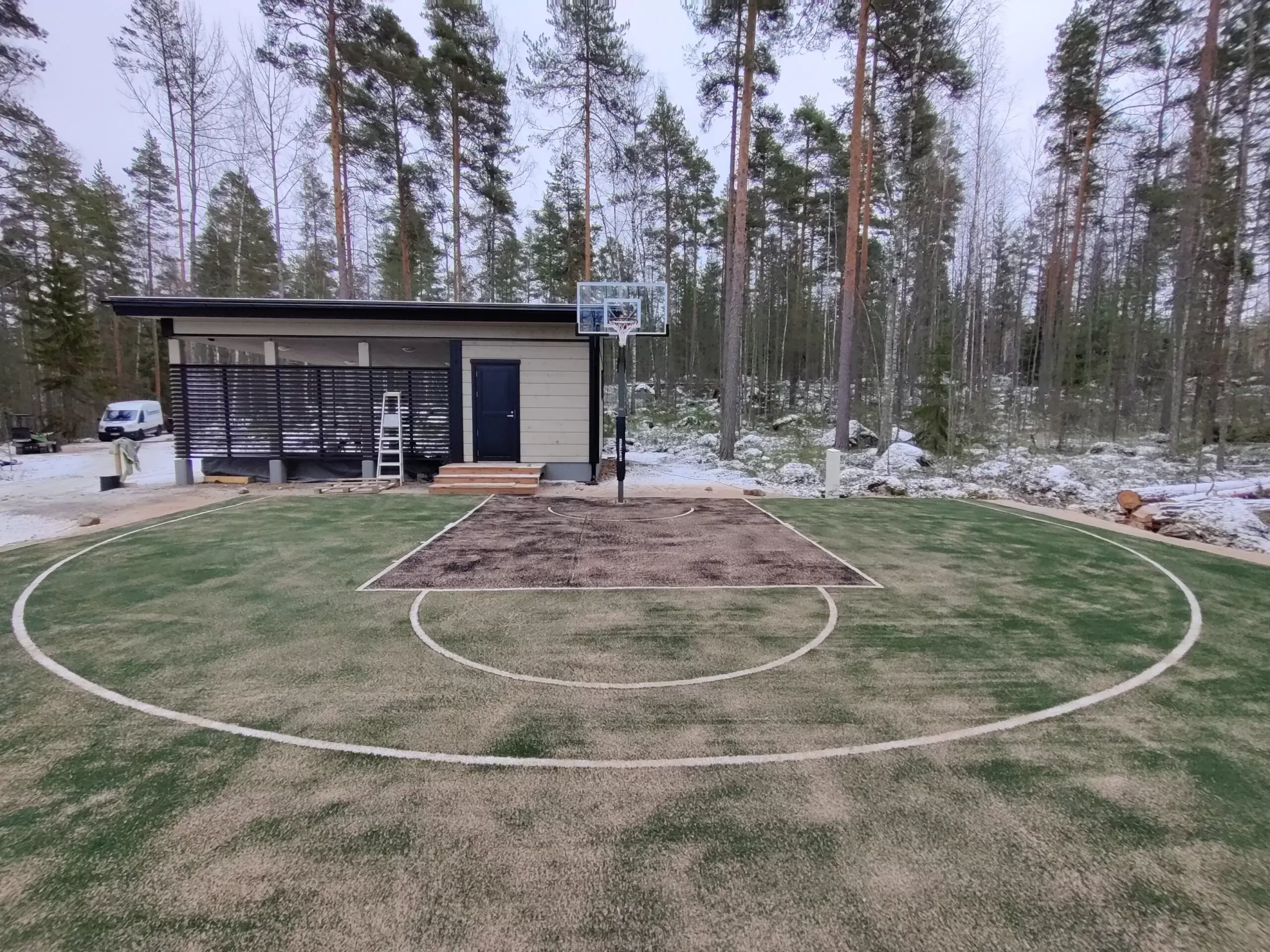 Basketball court installation